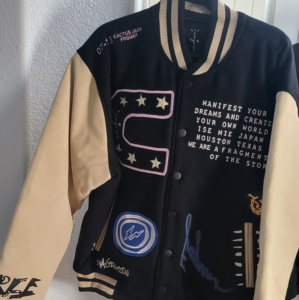 Travis Scott Cactus Jack  Fragment Letterman Jacket